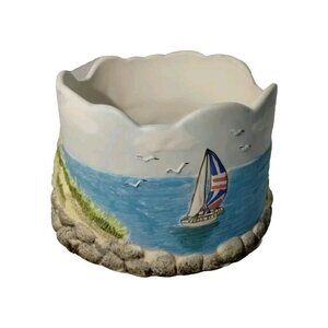 Donna Elias Great American Lighthouses Collector Series Beachy Abstract‎ Ceramic